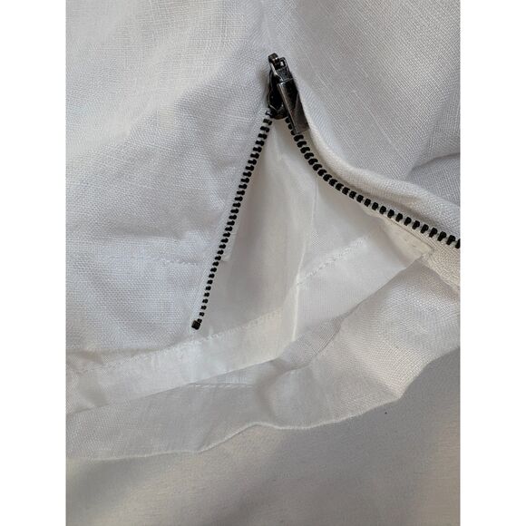 NY Collection 100% Linen White Crop Pants Size 16 Boho Lagenlook Minimalist - Picture 7 of 12